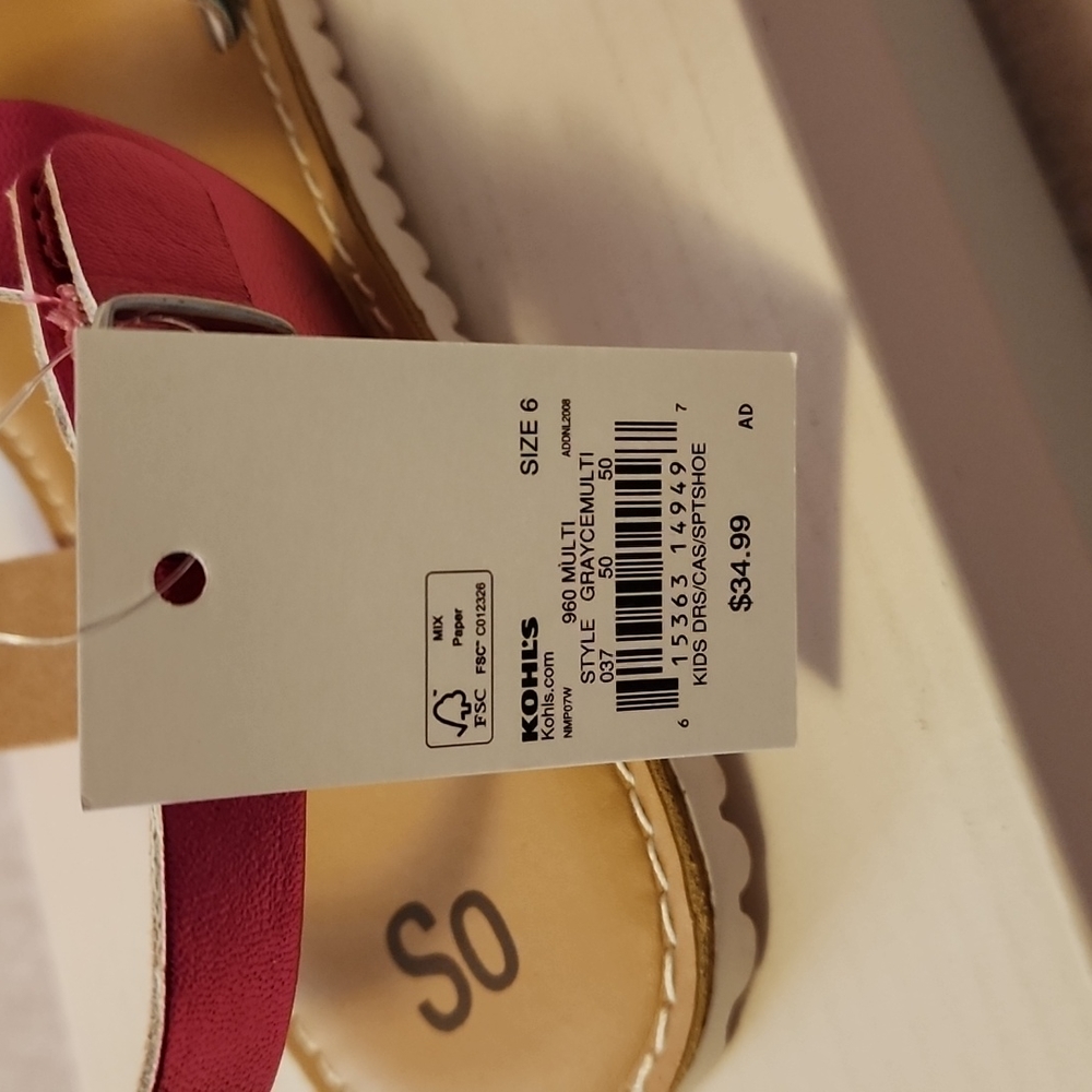 Girls SO Sandals Size 6 - Picture 10 of 13